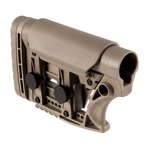 Upgrade your rifle with the Luth-AR adjustable buttstock, offering customizable length of pull, secure locking, and a bottom picatinny rail for accessories.