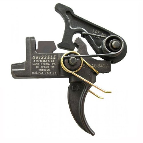 Enhance your AR-15 with the Geissele Hi-Speed National Match Trigger, featuring adjustable pull weights for Service, DMR, and Match shooting to maximize accuracy.