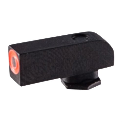 Enhance your Glock with the AmeriGlo ProGlo Tritium Round Front Sight, featuring a durable steel design, 20+ years of glow-time, and luminescent orange or green ring.