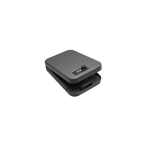 Secure your handguns and valuables with the SnapSafe X-Large Lock Box, featuring heavy steel construction, thick foam interior, and a 4 ft cable rated to 1500 lbs.