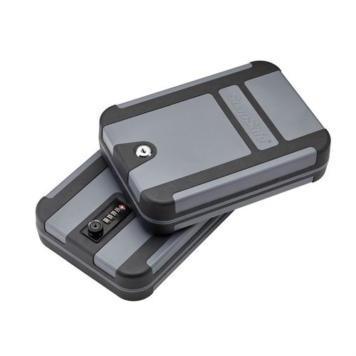 The TrekLite X-Large Lock Box offers lightweight, durable storage for handguns with a customizable TSA lock, fitting easily in bags or under seats.