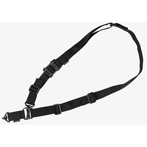 The MAGPUL MS4 QDM Sling offers quick one- and two-point conversion, secure adjustments, and durable, low-profile design with quick-disconnect swivels for enhanced functionality.