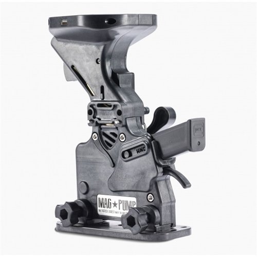 Effortlessly load 9mm double stack magazines in under a second with the MagPump™ loader, featuring a 50-round hopper and compatibility with major brands.