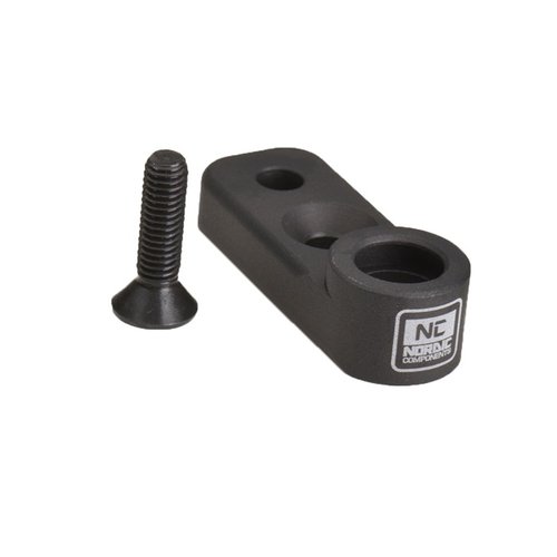 The Nordic Components Shotgun QD Mount allows quick-detach sling swivel attachment to barrel clamps without a tactical rail, ensuring easy access and compatibility.
