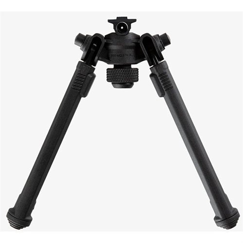 The Magpul Bipod is a lightweight, durable option with rapid one-handed adjustments, 50° tilt, 40° pan, and multiple mounting configurations for versatile shooting.