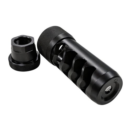 Easily manage recoil with the Area 419 Sidewinder Magnum Muzzle Brake, featuring a unique design for quick installation and durable 17-4PH stainless steel construction.