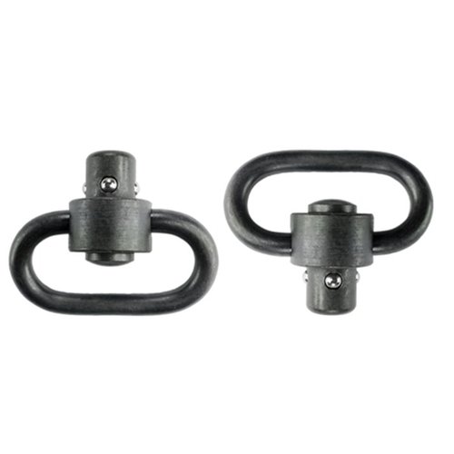 Grovtec's Heavy Duty Push Button Swivels offer 360° rotation, easy attachment, and a robust design, perfect for 1-1/4" slings and tested up to 450 lbs.