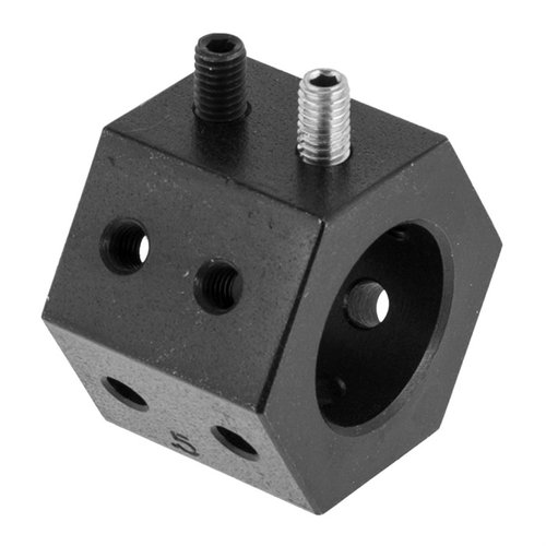 The AR-15 HEX Triple Dimple Jig combines 3 jigs in one, crafted from heat-treated 1045 carbon steel, ensuring precision with 0.420", 0.460", and 0.500" holes.