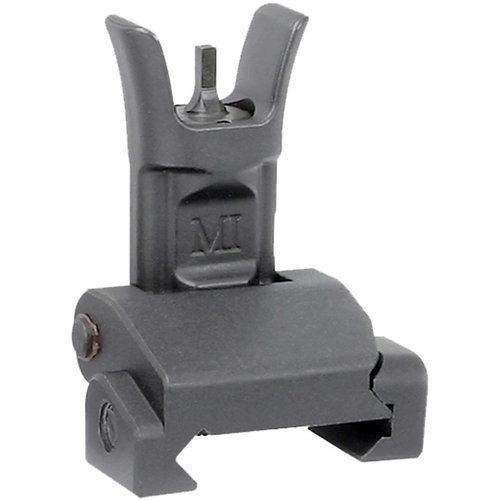 The Midwest Industries AR-15 Combat Folding Front Sight offers durable construction, compact storage, and precise adjustments, ensuring reliable back-up aiming.