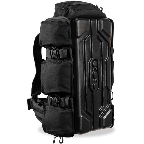 The Eberlestock UpRanger Pack features a durable polycarbonate design, easy access to gear, customizable interior, and side pockets for efficient shooting setups.