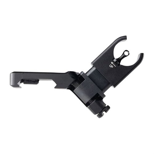 The Ultradyne C4 Offset Folding Front Sight offers a unique hole for target visibility, 45-degree offset for optics, and a durable, foldable design for AR-15s.