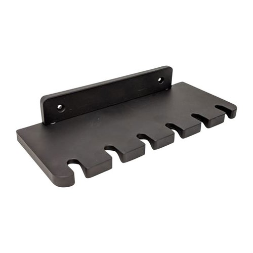 Organise your cleaning rods with the AREA 419 Storage Rack, featuring durable 6061-T6 aluminum, wall mount, and space for 6 rods plus 12 jags or brushes.