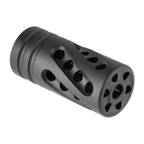 Enhance your 10/22's performance with the Tactical Solutions X-Ring Performance Compensator, designed for accuracy and stability, compatible with standard 1/2-28 TPI threads.