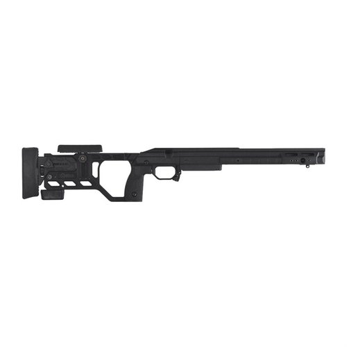 The KRG Whiskey-3 Chassis offers customizable fit, tool-less adjustments, and compatibility with AICS magazines, ensuring precision and comfort for every shooter.