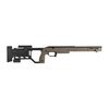 The KRG Whiskey-3 Chassis offers customizable fit, durable aluminum bedding, tool-less adjustments, and compatibility with AICS magazines for precision shooting.