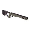 The KRG Whiskey-3 Chassis offers customizable fit, tool-less adjustments, durable aluminum construction, and compatibility with AICS magazines for enhanced precision.