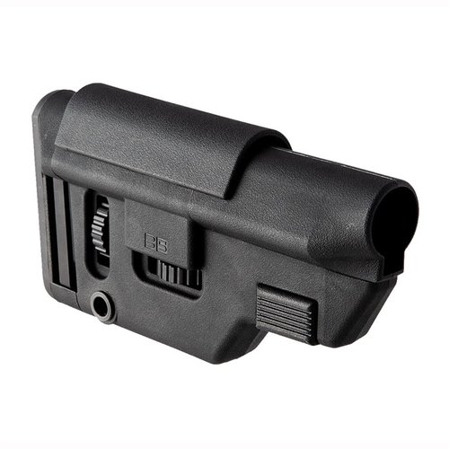 The B5 Systems Collapsible Precision Stock offers adjustable length, ambidextrous sling mounts, and an M-LOK attachment point for versatile shooting.