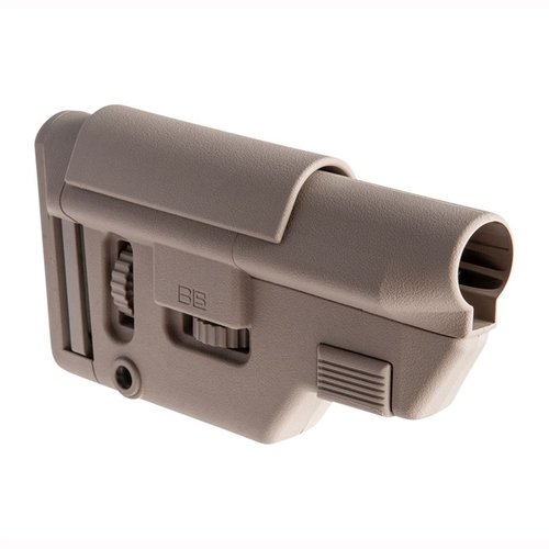 The B5 Systems Collapsible Precision Stock offers adjustable length, solid mounting for accuracy, ambidextrous sling attachment, and M-LOK compatibility.