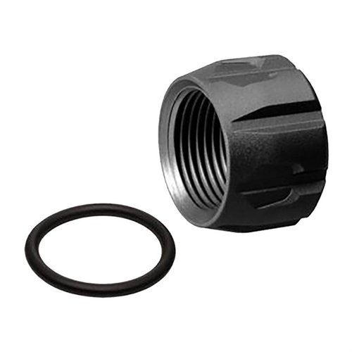 The SI Barrel Thread Protector is a stylish machined aluminum cover, safeguarding your pistol's crown and threads while enhancing its aesthetic appeal.