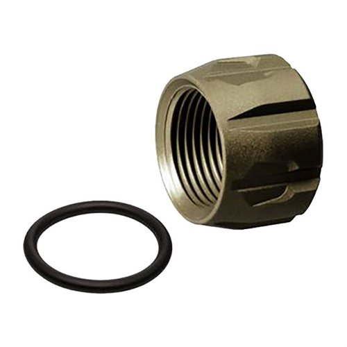The Strike Industries Barrel Thread Protector is a durable aluminum accessory that safeguards your pistol's crown and threads while enhancing its aesthetic appeal.