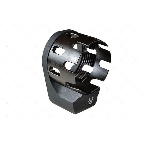 Upgrade your AR with the Strike Industries Enhanced Castle Nut and Extended QD Endplate for improved aesthetics, support, and safe weapon manipulation in tight spaces.
