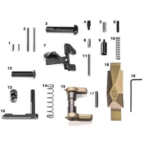 The Geissele AR-15 Ultra Duty Lower Parts Kit features stainless steel components, enhanced usability features, and compatibility with Geissele triggers for superior performance.