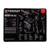 The TekMat Ultra 20 Pistol Cleaning Mat features waterproof, scratchproof design with firearm schematics, ensuring easy disassembly and reassembly for your Beretta 92.