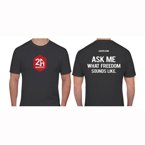 Show your support for the AR-15 platform with the 2A Absolutist T-Shirt, crafted from soft 100% cotton for comfort in a stylish Heavy Metal Gray.