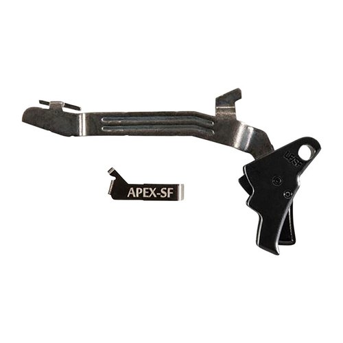 Upgrade your Glock Slimline with the Apex Action Enhancement Kit for a smoother pull, reduced travel, and a crisp break at 5.5 lbs, ensuring safety and precision.