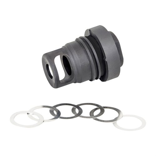 The YHM Mini QD Muzzle Brake is a lightweight, compact device designed for competition use, compatible with YHM suppressors, and easy to install.