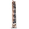 .45 Glock® 21, 30, 41 compatible magazine with 30-round capacity, extreme impact resistance, easy disassembly, and translucent body for ammo visibility.