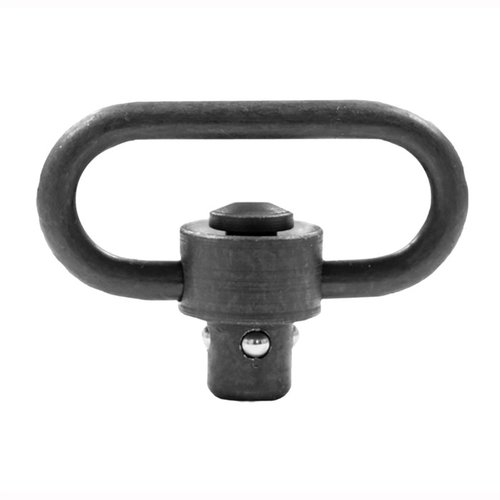 The GROVTEC US Push Button Swivel features a durable steel construction, 1.5" loops, and holds over 450lbs of tension, perfect for heavy duty slings.