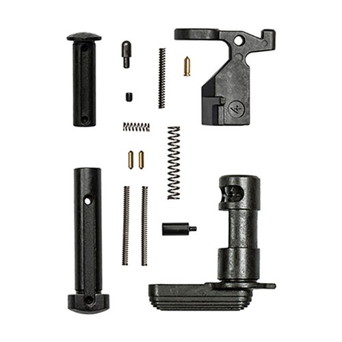 Aero Precision's EPC Lower Parts Kit offers essential components for your lower receiver assembly, excluding FCG, grip, and trigger guard, ensuring compatibility and ease.