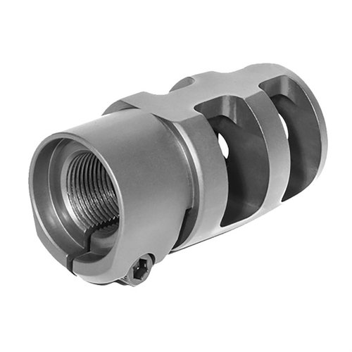 The Badger Ordnance Mini FTE Muzzle Brake offers effective recoil reduction, easy cleaning, and suppressor compatibility in a compact design for AR-10/15 and bolt action shooters.