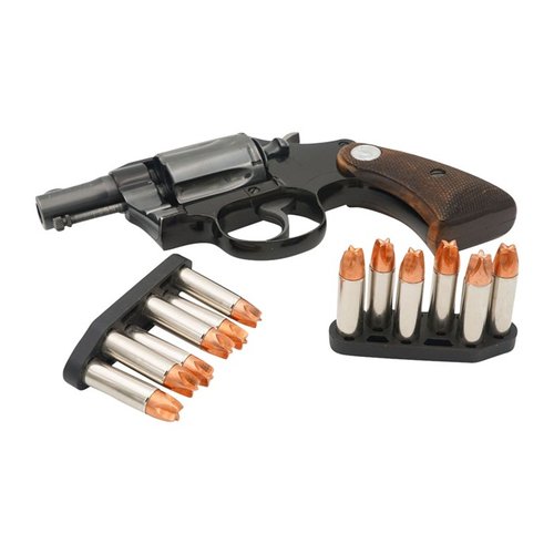 The Zeta6 K-PAK Speedloader fits 6-shot K and D-frame revolvers, loading 3 rounds quickly, ideal for concealed carry and made from durable, safe materials.
