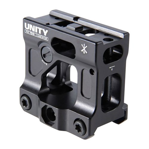 The UNITY TACTICAL FAST Micro Mount offers adjustable backup sights, quick optic acquisition, and a low profile for Aimpoint Micro sights, enhancing tactical efficiency.