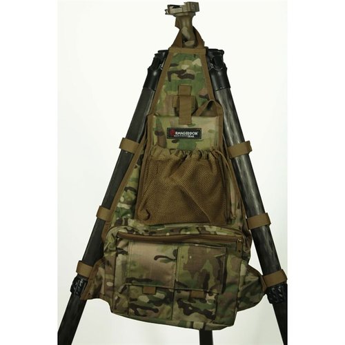 The Armageddon Gear Tripod Caddy offers convenient storage for shooting essentials, a fold-down workspace, and is lightweight at just 1 pound, 3 ounces.