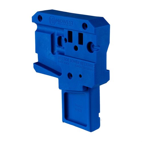 The Midwest Industries AR-15 Lower Receiver Block features high-strength polymer, allows gas block roll pin installation, and holds the complete firearm for maintenance.