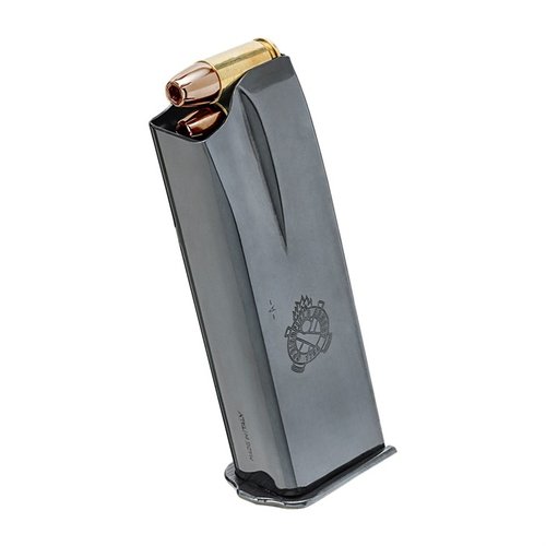 Upgrade your shooting experience with the SA-35 15-round magazine, featuring enhanced capacity, double-column design, and durable blued-steel construction.