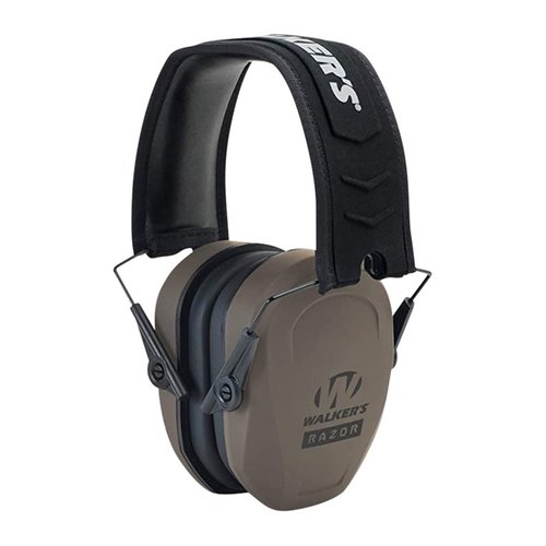 Walkers Razor Slim Passive Muffs offer affordable hearing protection with low-profile earcups, a comfortable headband, and a collapsible design for easy transport.