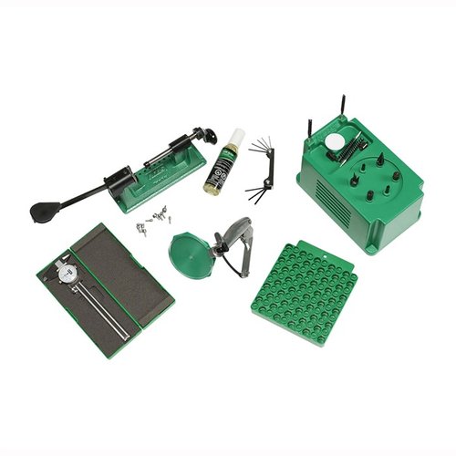The RCBS Case Preparation Kit includes essential tools like a Manual Case Trimmer, Hand Priming Tool, and Case Slick Spray Lube for efficient brass prep.