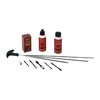 The Outers Pistol Cleaning Kit features a lightweight aluminum cleaning rod, bore brush, and essential cleaning supplies for 9mm/38/357 calibers, ensuring optimal firearm maintenance.