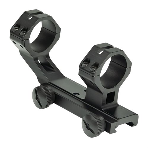 The Weaver Thumb-Nut SPR Optics Mount offers optimal height and forward cantilever for AR-style rifles, enhancing accuracy with its integral recoil lug base design.