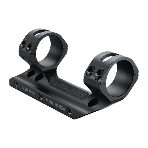 The Weaver Premium MSR Optics Mount offers lightweight 7075-T6 aluminum, 3600 lbs clamping force, and a sleek design for optimal optic height and stability.