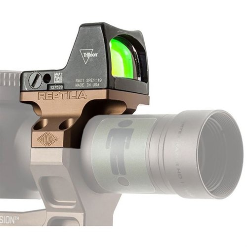 Upgrade your magnified scope with the Reptilia ROF-90, featuring a 90° mount for Trijicon RMR, ensuring fast targeting without obstructing your view.