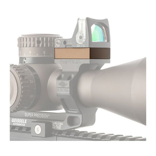 The Reptilia ROF Riser elevates your Trijicon RMR/SRO by 2.5mm or 10mm, ensuring better clearance for tall turrets and larger scopes.