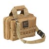 The Bulldog Cases Deluxe 2 Pistol Range Bag features heavy-duty zippers, MOLLE webbing, and large pockets to securely hold 2 pistols and 8 magazines.