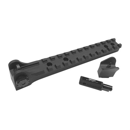 Enhance your Ruger® 10/22® with Samson B-TM Sights for improved cheek weld, adjustable windage, and elevation, plus a Picatinny rail for optics.