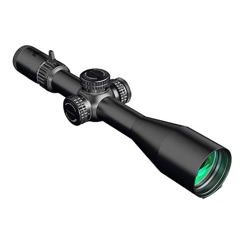 Experience precision with the Warhawk 5-25x56mm FFP scope, featuring a 34mm main tube, crystal clear glass, locking turrets, and night vision compatible illumination.
