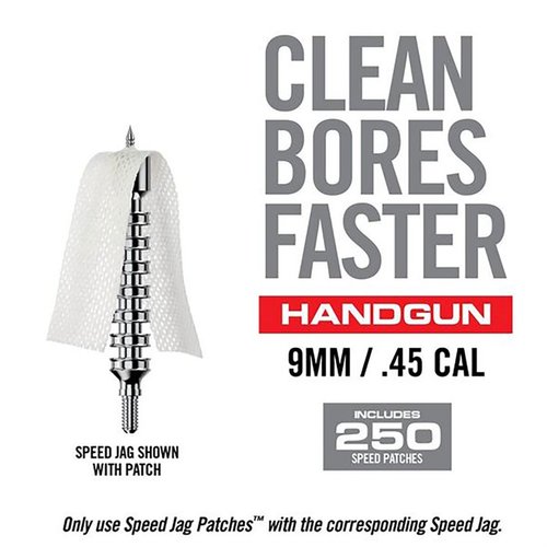 Bore-Max Speed Jag Patches ensure optimal compression for effective bore cleaning, featuring superior absorbency and a quilted texture for maximum crud pickup.